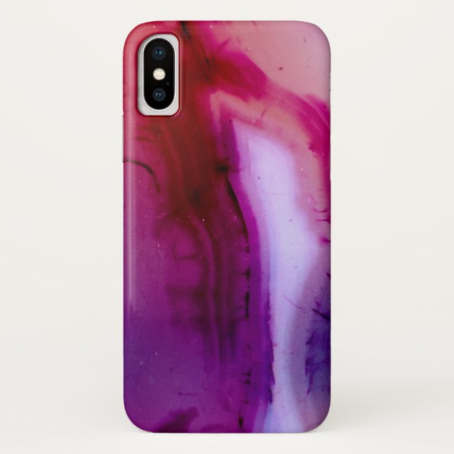 Coques Case-Mate iPhone Série Gemstone - Agate en violet avec Quartz (Dos)