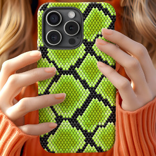 Case-Mate iPhone Case Serpent en peau de serpent vert noir