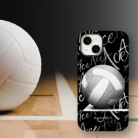 servez le volley-ball gris avec motif texte