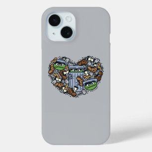 Coque Pour iPhone 15 Sésame Sésame   Oscar the Grouch Doodle Heart