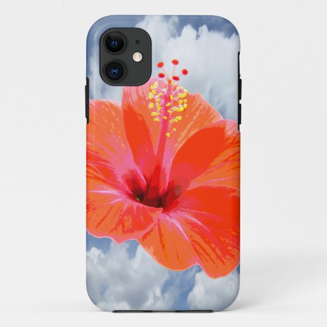 Coques Case-Mate iPhone Seulement une fleur de ketmie + votre texte et (Dos)