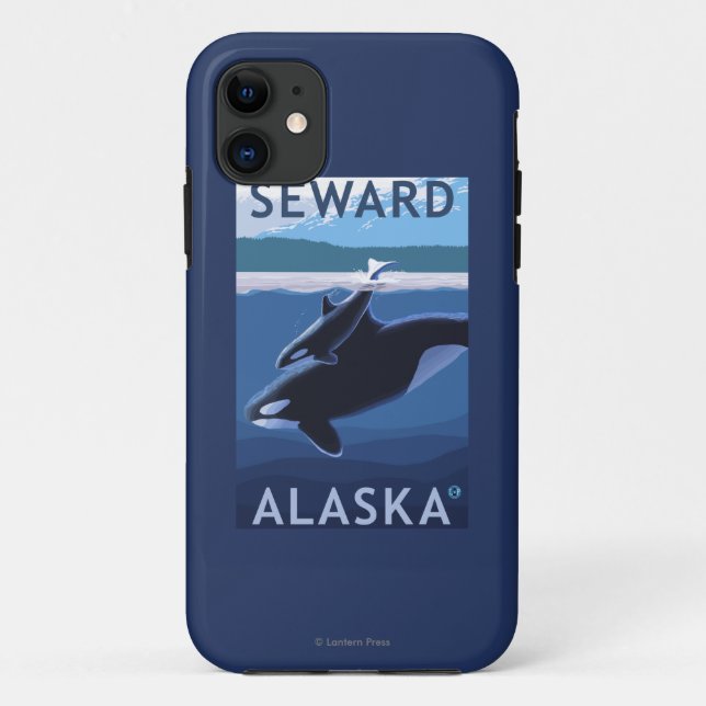 Coques Case-Mate iPhone Seward, AlaskaOrca et scène de veau (Dos)