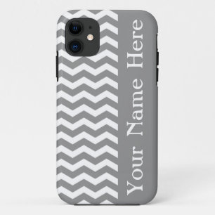 Coque Case-Mate Pour iPhone Seychelles Grey Wave Chevron avec nom