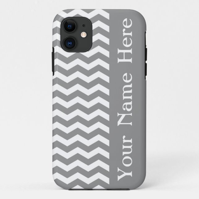 Coques Case-Mate iPhone Seychelles Grey Wave Chevron avec nom (Dos)
