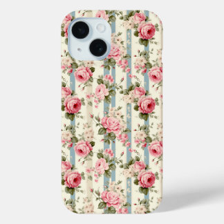 Coque Pour iPhone 15 Shabby Chic Roses Vintages