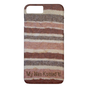 Coques Pour iPhone shabby chic tricoté rayures brunes avec slogan amu
