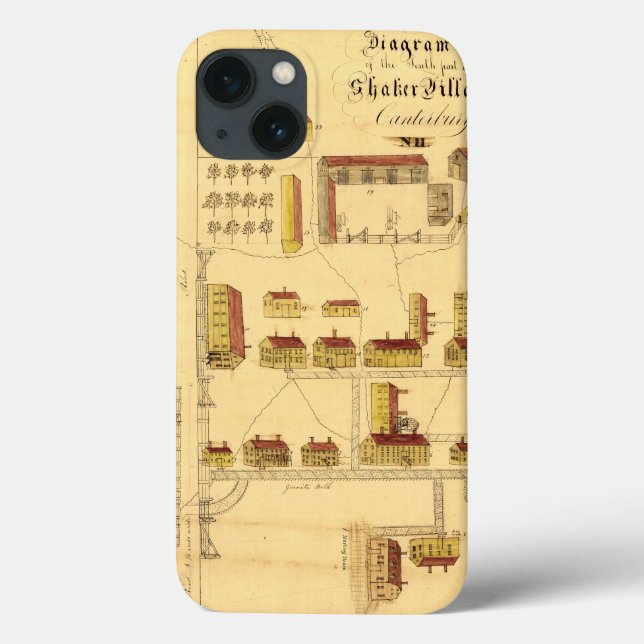 COQUES Case-Mate iPhone SHAKER VILLAGE MAP, 1849 (Verso)