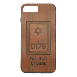 Coque iPhone 7 Plus Shalom en bois sculpté