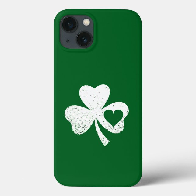 Coques Case-Mate iPhone Shamrock de coeur de Green Jour de la Saint Patric (Verso)