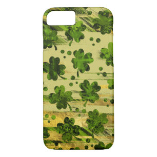 Case-Mate iPhone Case Shamrock irlandais - or peint par trèfle et vert