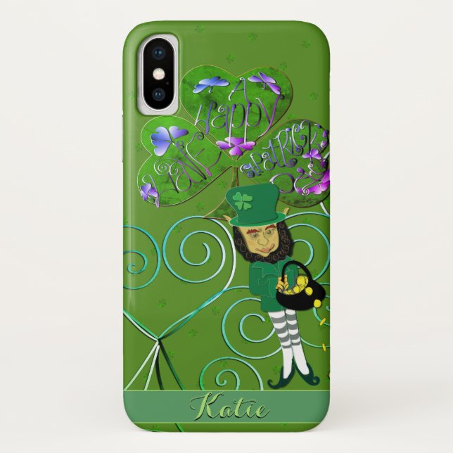 Coques Case-Mate iPhone Shamrock Leprechaun (Dos)