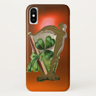 Coque iPhone X SHAMROCK VERT HARP orange