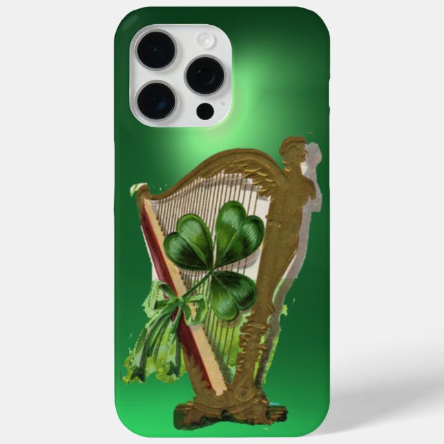 Coques Case-Mate iPhone SHAMROCK VERT HARP St Patrick Day (Verso)