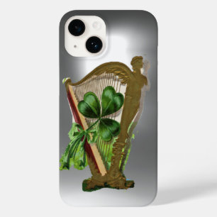 Coques Pour iPhone SHAMROCK VERT IRLANDAIS HARP gris blanc