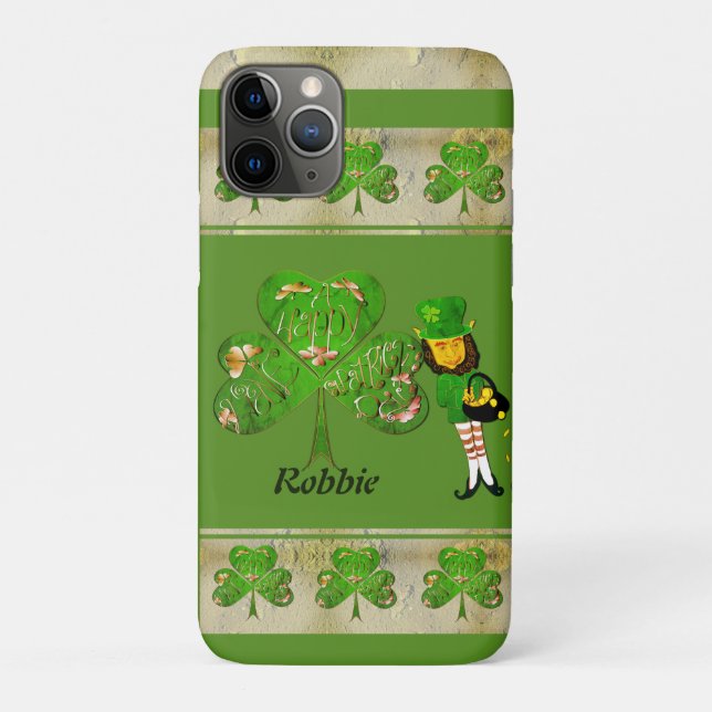 Coques Case-Mate iPhone Shamrocks et Leprechaun (Dos)