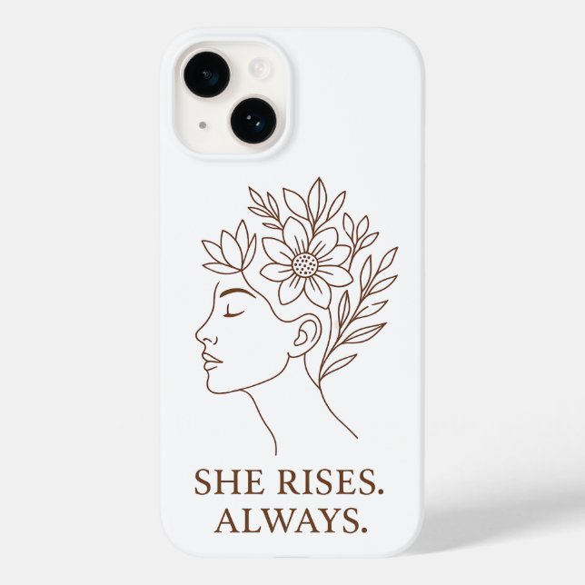 Coques Case-Mate iPhone She Rises. Always — Minimalist Empowerment Design (Verso)