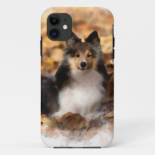 Coques Case-Mate iPhone Sheltie Shetland Sheepdog Art Peinture (Dos)