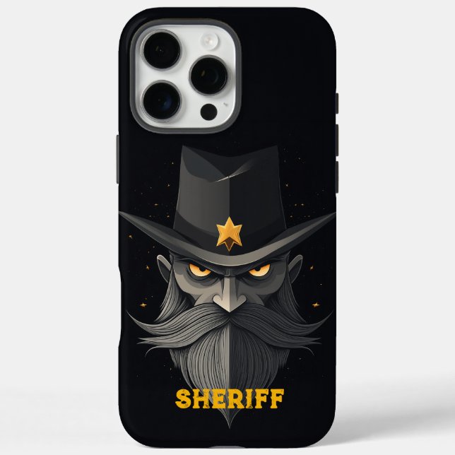 Coques Case-Mate iPhone Shérif en colère Noir (Verso)