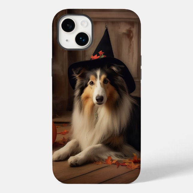 Coques Case-Mate iPhone Shetland Sheepdog Citrouille Halloween effrayant (Verso)