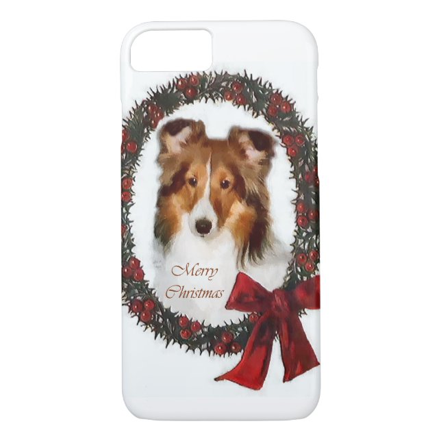 Coques Case-Mate iPhone Shetland Sheepdog Shelter Noël (Dos)