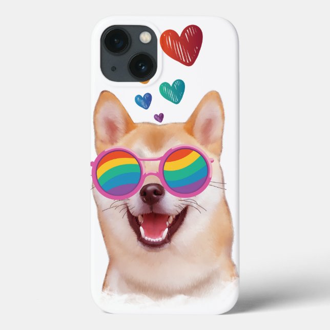 Coques Case-Mate iPhone Shiba Inu Chien avec Coeurs Saint Valentin (Verso)