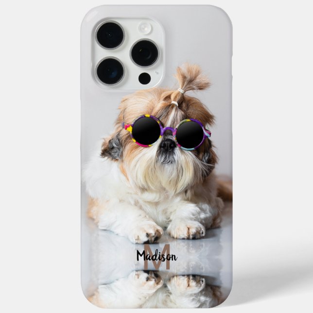 Coques Case-Mate iPhone Shih Tzu Cool fun mignon Photo Custom Monogramme (Verso)