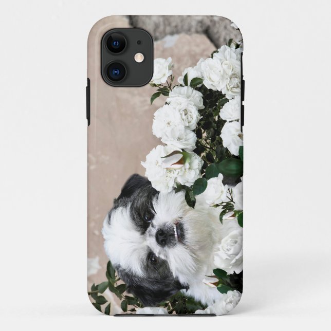 Coques Case-Mate iPhone Shih Tzu et roses (Dos)