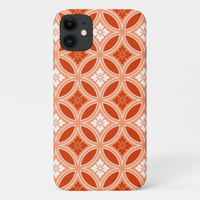 Coques Case-Mate iPhone Shippo avec Motif à fleurs, Mandarin Orange (Dos)