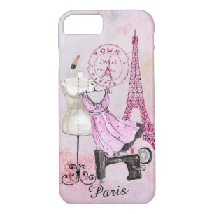 Coque iPhone 8/7 Shopping à Paris sous la tour Eiffel - Editable