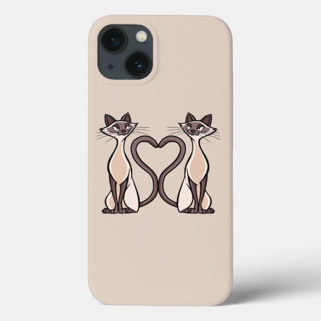 Coques Case-Mate iPhone Siamese Chats Heart (Verso)