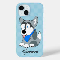 Sibérie Husky Blue À damiers Chien personnalisé
