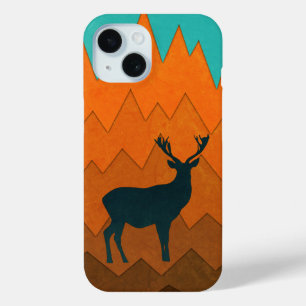 Coque Pour iPhone 15 Sig cerf silhouette Automne automne Coloré Abstrai