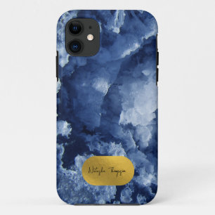 Case-Mate iPhone Case Signature Blue Gold Foil Sea Crystals