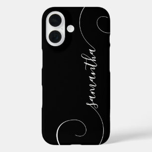 Coque Pour iPhone 16 Signature de boudin noir et blanc