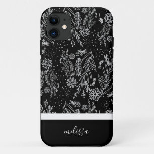 Case-Mate iPhone Case Signature du Motif du Doodle Botanique Noir Blanc