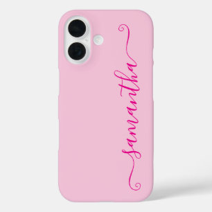 Coque Pour iPhone 16 Signature mignonne rose chaud