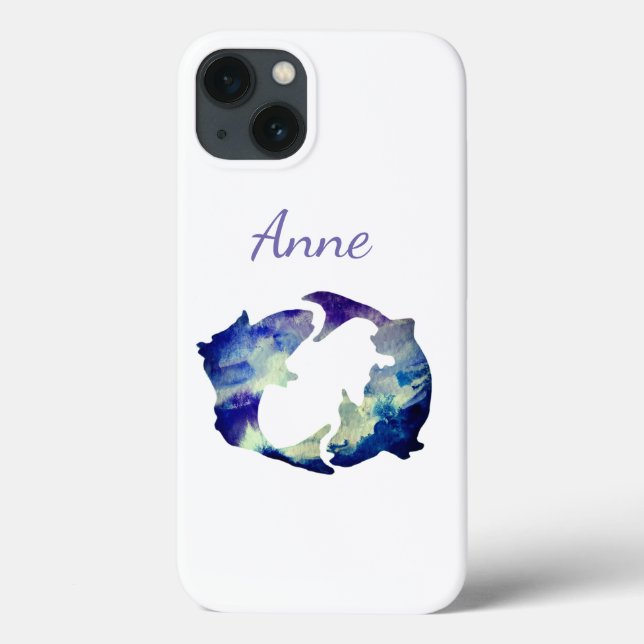 Coques Case-Mate iPhone Signe d'astrologie de Poissons personnalisé (Verso)