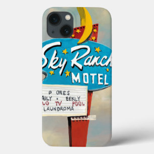 iPhone 13 Case Signe de motel de ranch de ciel