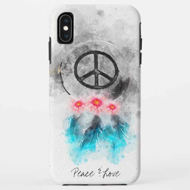 Coques Case-Mate iPhone *~* Signe de paix Boho Plumes GrungeTribal (Dos)