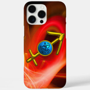 Coques iPhone 16 Pro Max SIGNE ZODIAC SAGITTARIUS, Flacons Fractales Jaunes