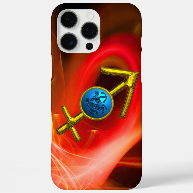 Coques Case-Mate iPhone SIGNE ZODIAC SAGITTARIUS, Flacons Fractales Jaunes (Verso)