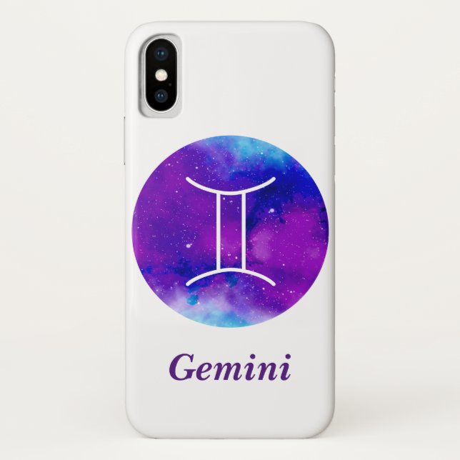Coques Case-Mate iPhone SIGNE Zodiaque tendance Gemini Nebula violette (Dos)