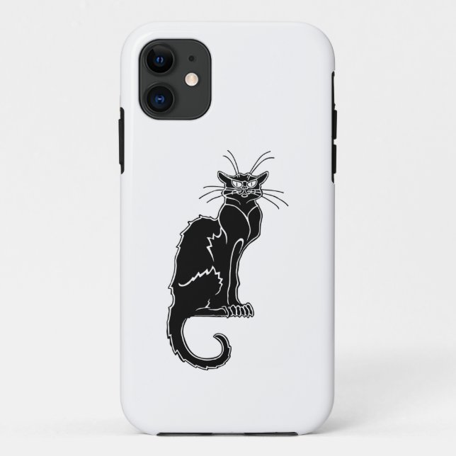 Coques Case-Mate iPhone silhouette d'animal chat noir (Dos)