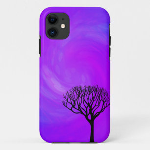 Coques Pour iPhone Silhouette d'arbre (lumières du nord)