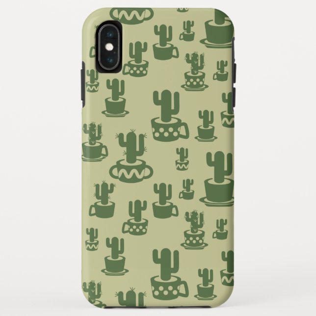 Coques Case-Mate iPhone Silhouette de cactus succulent dans des tasses et  (Dos)