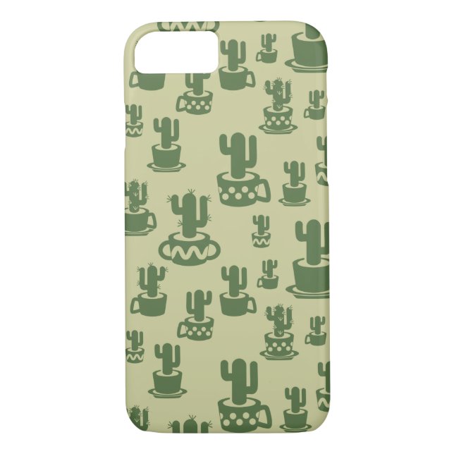 Coques Case-Mate iPhone Silhouette de cactus succulent en tasses et pots (Dos)