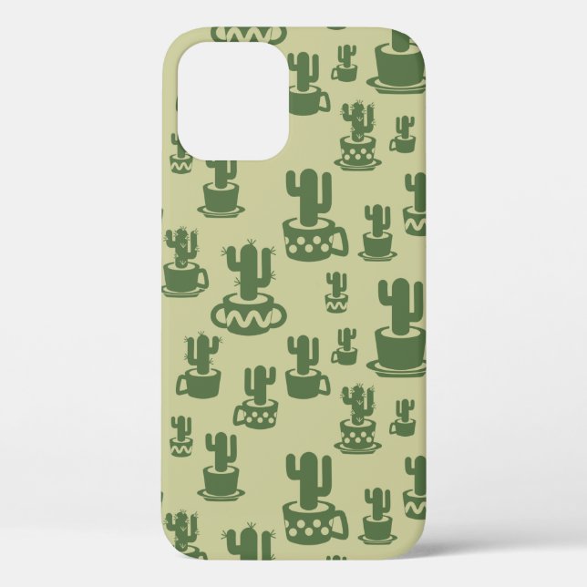 Coques Case-Mate iPhone Silhouette de cactus succulent en tasses et pots (Verso)