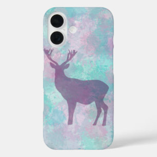 Coques iPhone 16 Silhouette de cerf Abstrait simple Hiver Mignon Pa