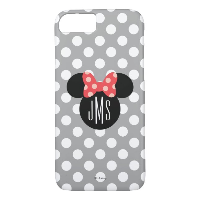 Coques Case-Mate iPhone Silhouette de la tête noire de Minnie Polka| Monog (Dos)