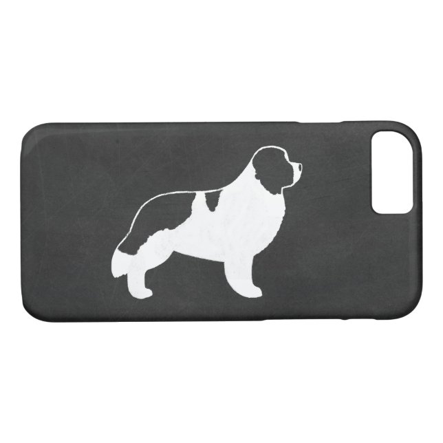 Coques Case-Mate iPhone Silhouette de Landseer Terre-Neuve (Dos (Horizontal))